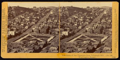 ワシントンスクエアのテレグラフヒルからのサンフランシスコのパノラマ 作： Carleton Watkins