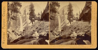 Piwyac、またはヴァーナル滝、300フィート、ヨセミテバレー、マリポサ郡、カリフォルニア州 作： Carleton Watkins