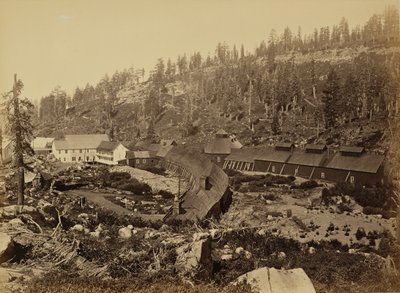 C.P.R.R.のサミット駅とトンネルの西端 作： Carleton Watkins
