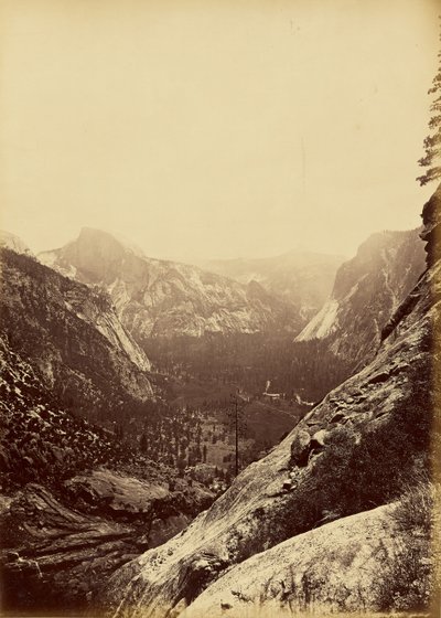 [アッパー・ヨセミテの麓からドームを望む］ 作： Carleton Watkins