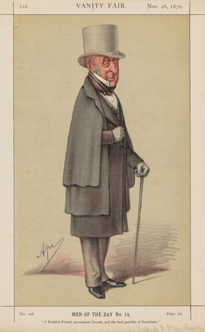 ヴァニティ・フェアMen of the Day No.14 A Faithful Friend, an eminent Savant ..., 1870. 作： Carlo