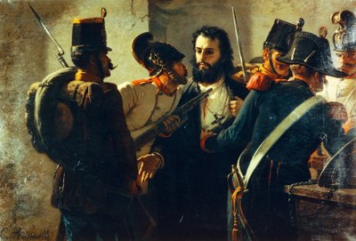 コマッキオ刑務所のウーゴ・バッシ、カルロ・アデモロ (1825-1911) 作： Carlo Ademollo