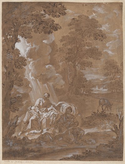 エジプトへの逃亡中の休息 作： Carlo Antonio Tavella