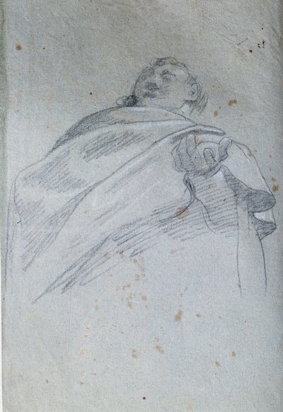 男の胸像 ドレープ カルロ・ボノーニ（1569-1632）による水墨画 17世紀 パリルーヴル美術館 作： Carlo Bononi