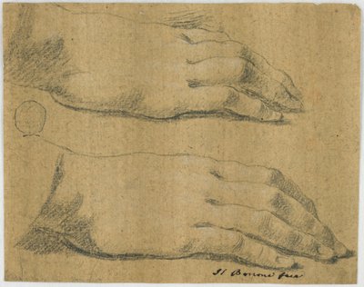 習作: 女性の 2 つの右手 作： Carlo Bononi