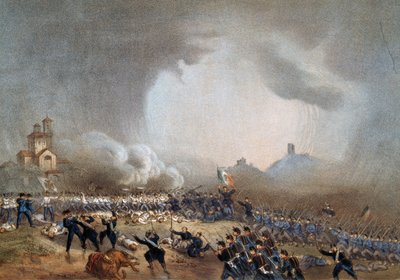 マドンナ・デラ・スコペルタでのピエモンテ軍の攻撃、ソルフェリーノの戦い、6月24日 作： Carlo Bossoli