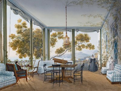 ミスコールのナリシキン宮殿の内装（1841-1842年）。 作： Carlo Bossoli