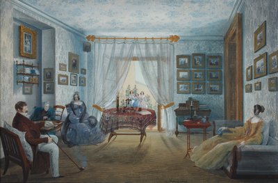 ミスコーのナリシキン宮殿の応接室、1842年 作： Carlo Bossoli