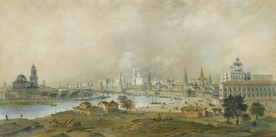 ウスティンスキー橋からのモスクワクレムリンの眺め 作： Carlo Bossoli