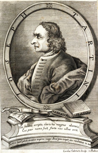 ヴァイオリン奏者で作曲家のジュゼッペ・タルティーニの肖像 1692-1770、1760 年代初期。 作： Carlo Calcinotto
