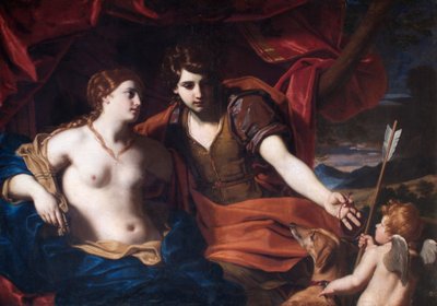 ヴィーナスとアドニス」、c1700-c1710 作： Carlo Cignani