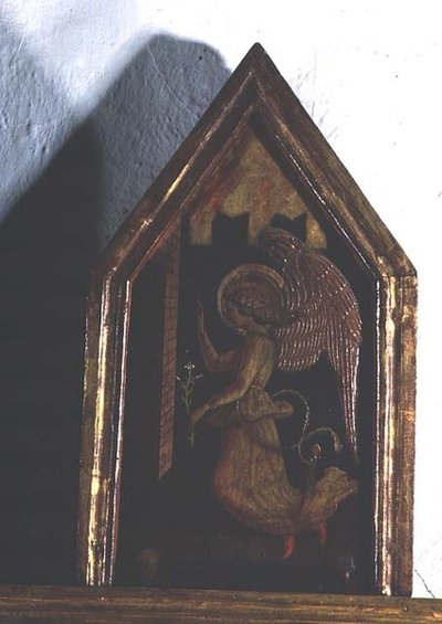 大天使ガブリエル、サンシルベストロのポリプティックからのディテール 作： Carlo Crivelli