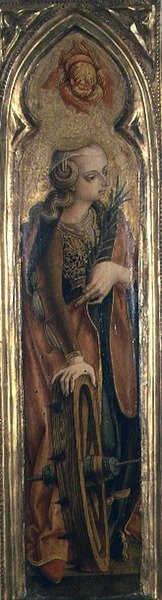 アレクサンドリアの聖カタリナ（パネルにテンペラ） 作： Carlo Crivelli