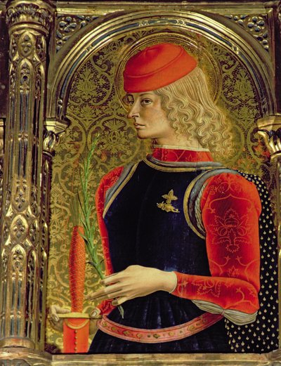セントジョージ、SantEmidioポリプティックからの詳細、パネルの詳細76636の1473テンペラ 作： Carlo Crivelli