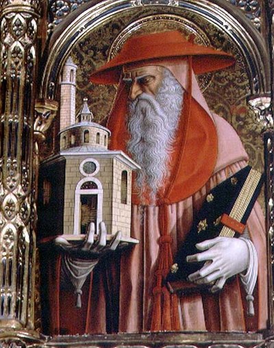 聖ジェローム、サンテミディオのポリプティクからのディテール 作： Carlo Crivelli