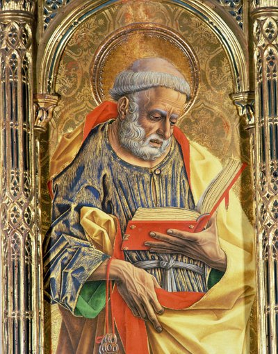 聖ペテロ、SantEmidioポリプティックからの詳細、パネルの詳細76636の1473テンペラ 作： Carlo Crivelli