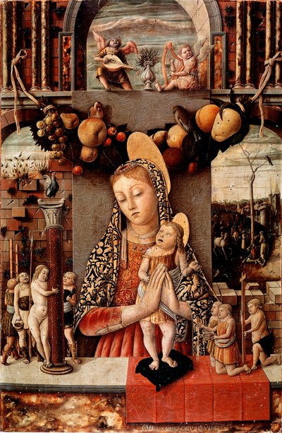 受難の聖母 木版デトレンプレ カルロ・クリヴェッリ（1430/35-1494/1500） 1460年 約Dim.71x48 cm Verona, Museo di Castelvecchio 作： Carlo Crivelli