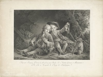 マーモットと 2 人の男の子 作： Carlo Domenico Melini