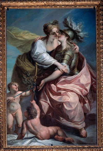 共和国の 13 の価値観の寓話: 正義を受け入れる平和 (絵画、1783 年以降) 作： Carlo Giuseppe Ratti