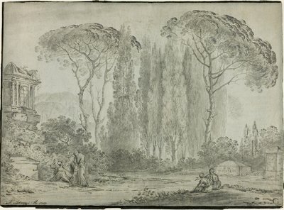墓地の弔問客 作： Carlo Labruzzi
