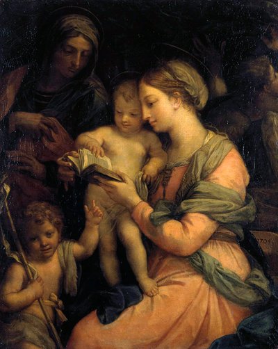 幼いキリストに読書を教えるマドンナ」、1705年。 作： Carlo Maratta