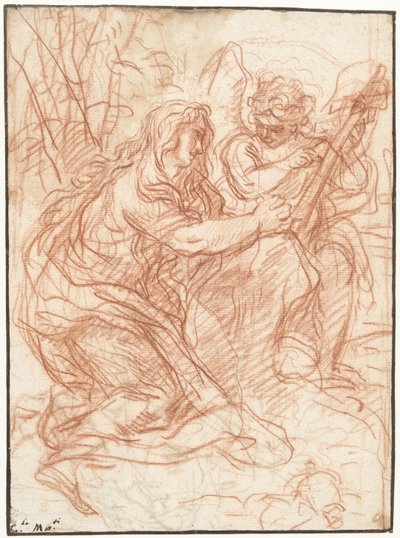 十字架を愛するマグダラのマリア 作： Carlo Maratta