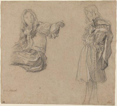 精巧な衣装の 2 人の男性 作： Carlo Maratta