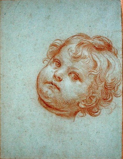 天使の頭」（紙にチョーク） 作： Carlo Maratta or Maratti