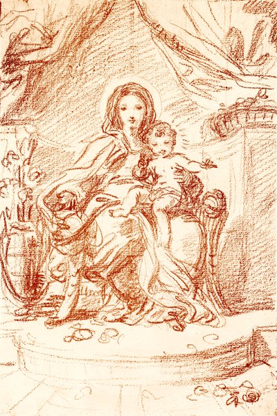 マドンナ勉強 作： Carlo Maratta or Maratti