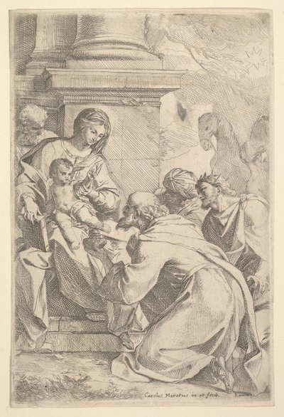 賢者の礼拝。 作： Carlo Maratta or Maratti