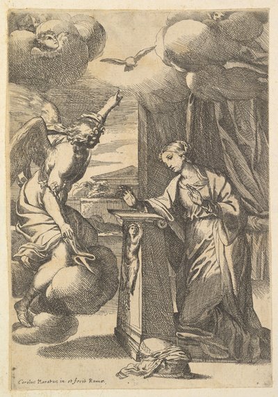 受胎告知。 作： Carlo Maratta or Maratti