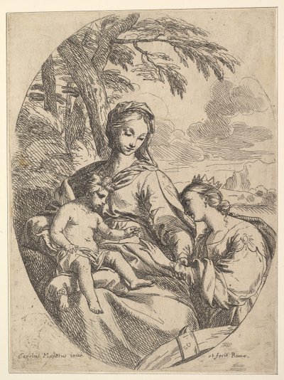 聖カタリナの結婚。 作： Carlo Maratta or Maratti
