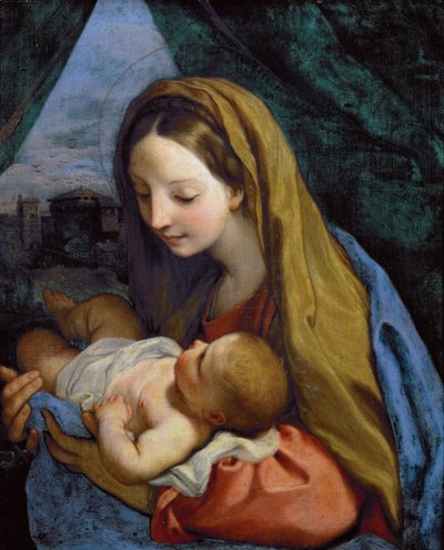 聖母子像 - カルロ・マラッタ（マラッティ）（1625-1713）。キャンバスに油彩、1660年頃。寸法：66,5x54,5 cm。ヴィエンヌ美術史博物館 作： Carlo Maratta or Maratti