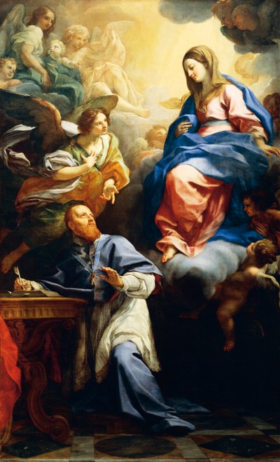 聖フランシスコ・サレジオに現れる聖母子 作： Carlo Maratta or Maratti
