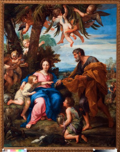 エジプト飛行中の休息 カルロ・マラッティ（1625-1713）の絵 作： Carlo Maratti