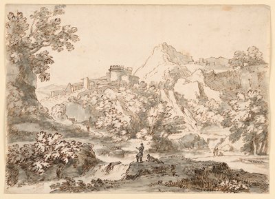 素描《町のある風景》1750-1770年 作： カルロ・マルキオーニ