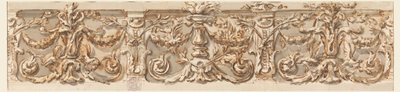 素描、フリーズのデザイン、1770年頃 作： カルロ・マルキオーニ