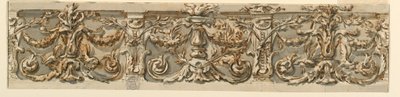 素描、フリーズのデザイン、1770年頃 作： カルロ・マルキオーニ