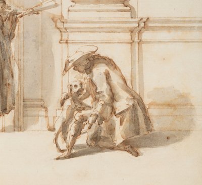 イタリア、ローマ、ヴィッラ・アルバーニの大ギャラリー、北門の設計図、1755-56年 作： カルロ・マルキオーニ