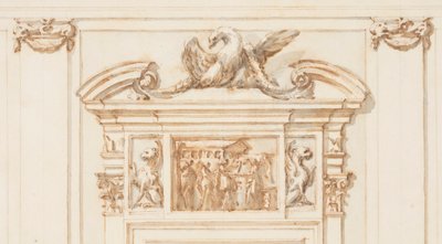 イタリア、ローマ、ヴィッラ・アルバーニの大ギャラリー、北門の設計図、1755-56年 作： カルロ・マルキオーニ