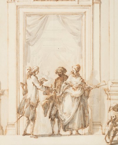 イタリア、ローマ、ヴィッラ・アルバーニの大ギャラリー、北門の設計図、1755-56年 作： カルロ・マルキオーニ