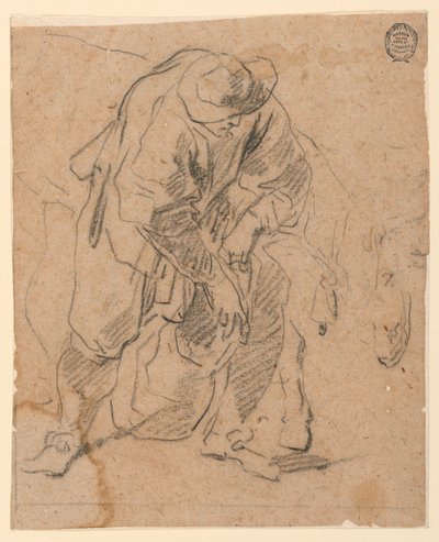素描《袋を持った農民》1728-78年 作： カルロ・マルキオーニ