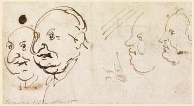 似顔絵の 4 つの頭のスケッチ 作： Carlo Marchionni