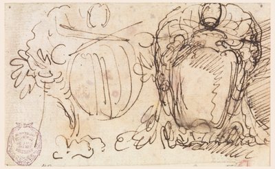 教皇ベネディクト 14 世の紋章の 2 つのエスカッション 作： Carlo Marchionni