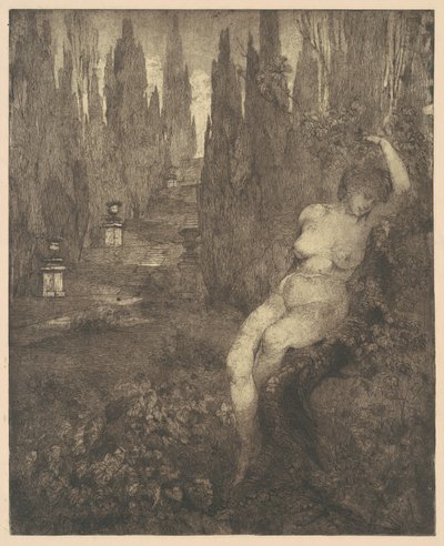 公園で眠っている裸の女性 作： Carlo Paolo Agazzi