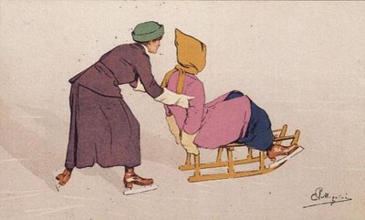 A Helping Hand（カラーリトグラフ） 作： Carlo Pellegrini