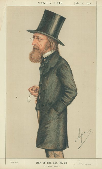 アルフレッドテニスン、詩人賞受賞者、1871年7月22日、バニティフェア漫画 作： Carlo Pellegrini