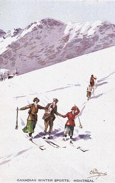 カナダの冬のスポーツ、モントリオール（カラーリトグラフ） 作： Carlo Pellegrini