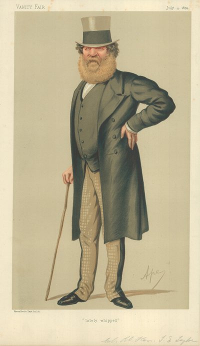 右大佐トーマスエドワードテイラー、最近ホイップ、1874年7月4日、バニティフェア漫画 作： Carlo Pellegrini