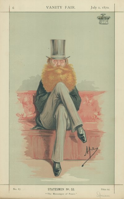 アールスペンサー、平和の使者、1870年7月2日、バニティフェア漫画 作： Carlo Pellegrini